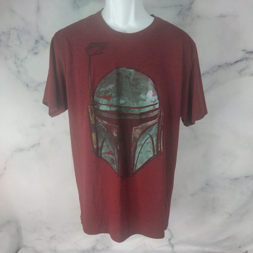 Star Wars Men's Boba Fett Burgundy Short Sleeve T-Shirt Size L Large 42/44
